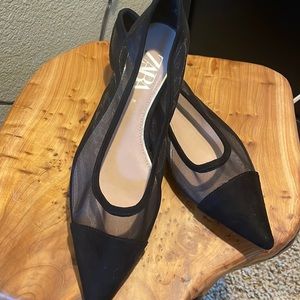 Zara pointed toe flats, new